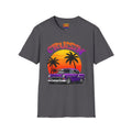 Cruisin' Classic Cars T-Shirt — Retro Sunset Palm Beach Vibes