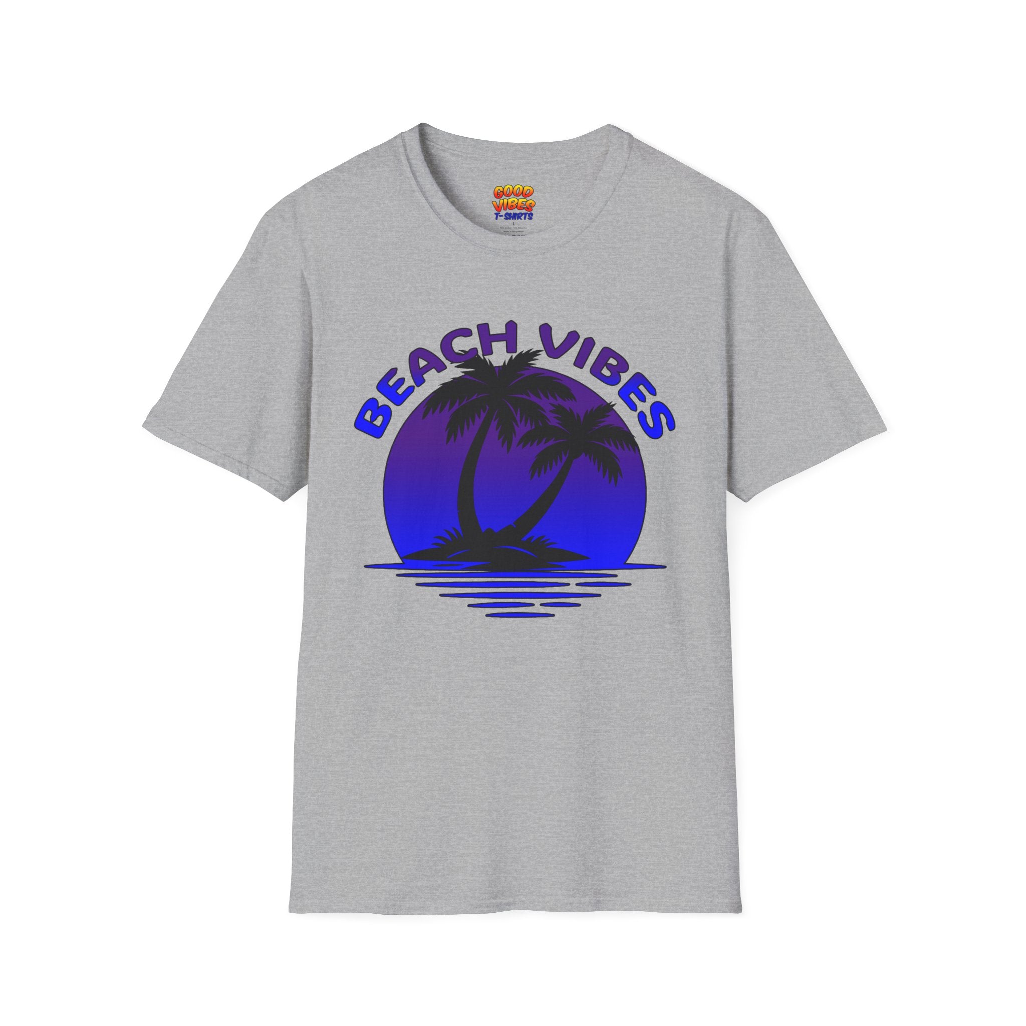 Beach Vibes T-Shirt — Retro Palm Sunset Graphic Tee