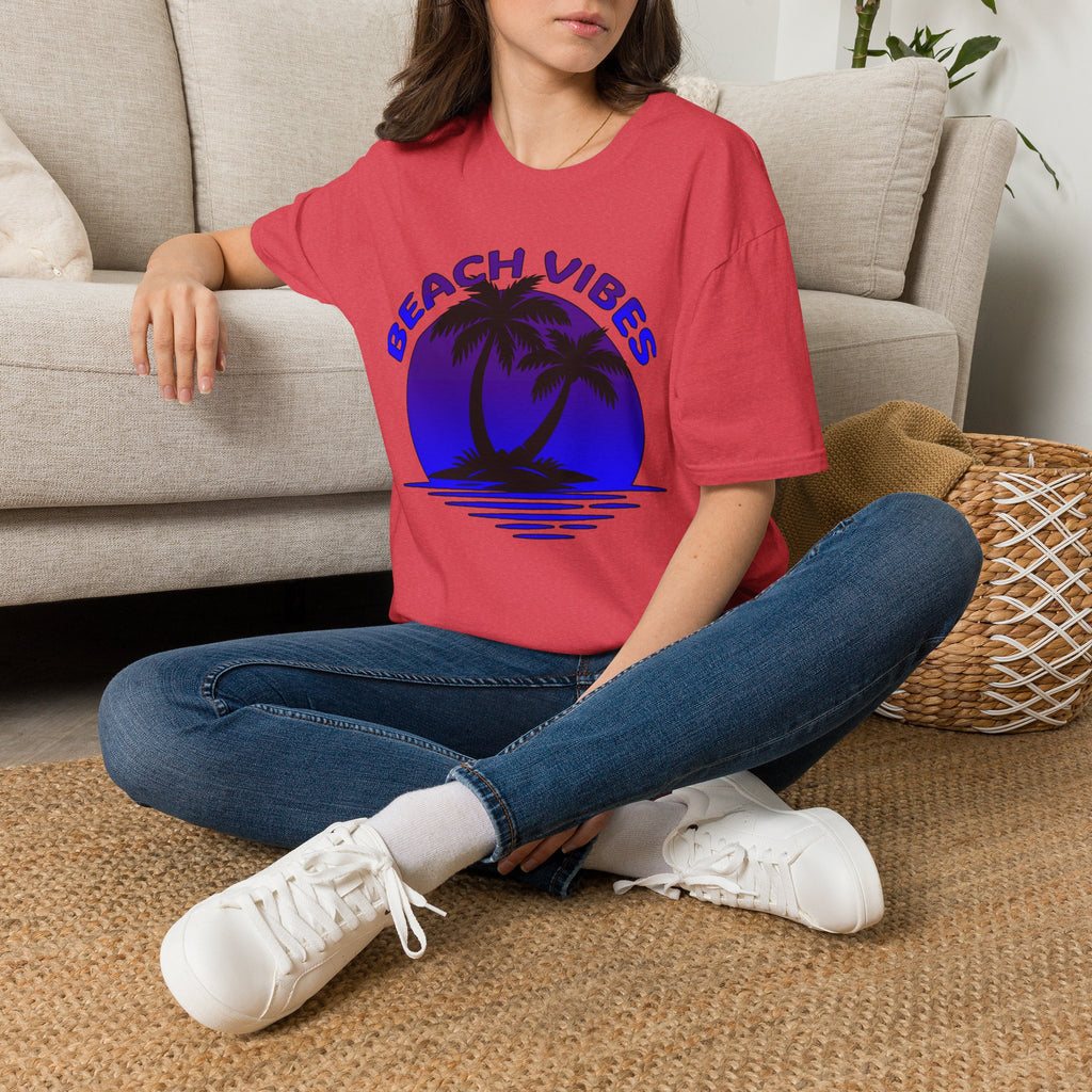 Beach Vibes T-Shirt — Retro Palm Sunset Graphic Tee