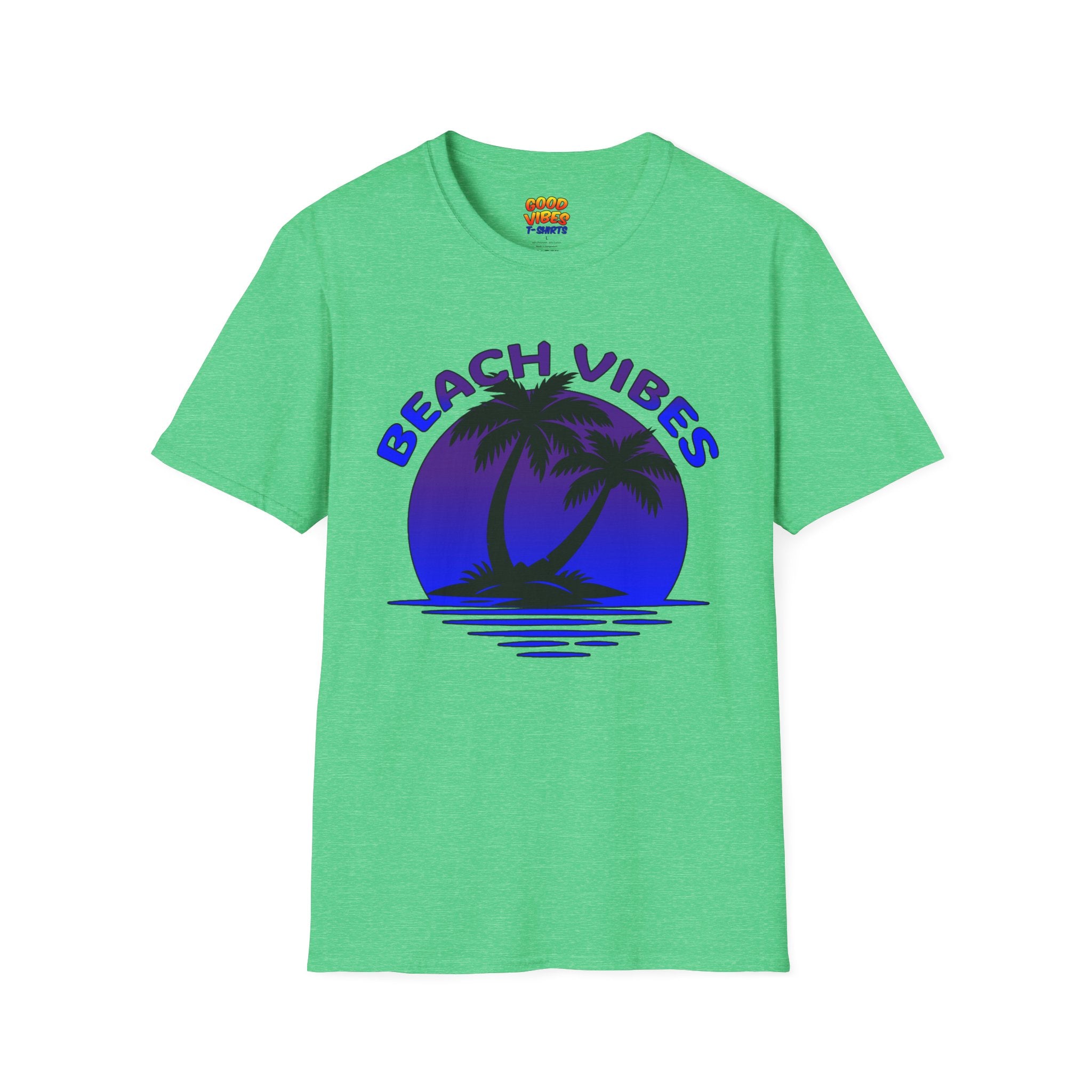 Beach Vibes T-Shirt — Retro Palm Sunset Graphic Tee