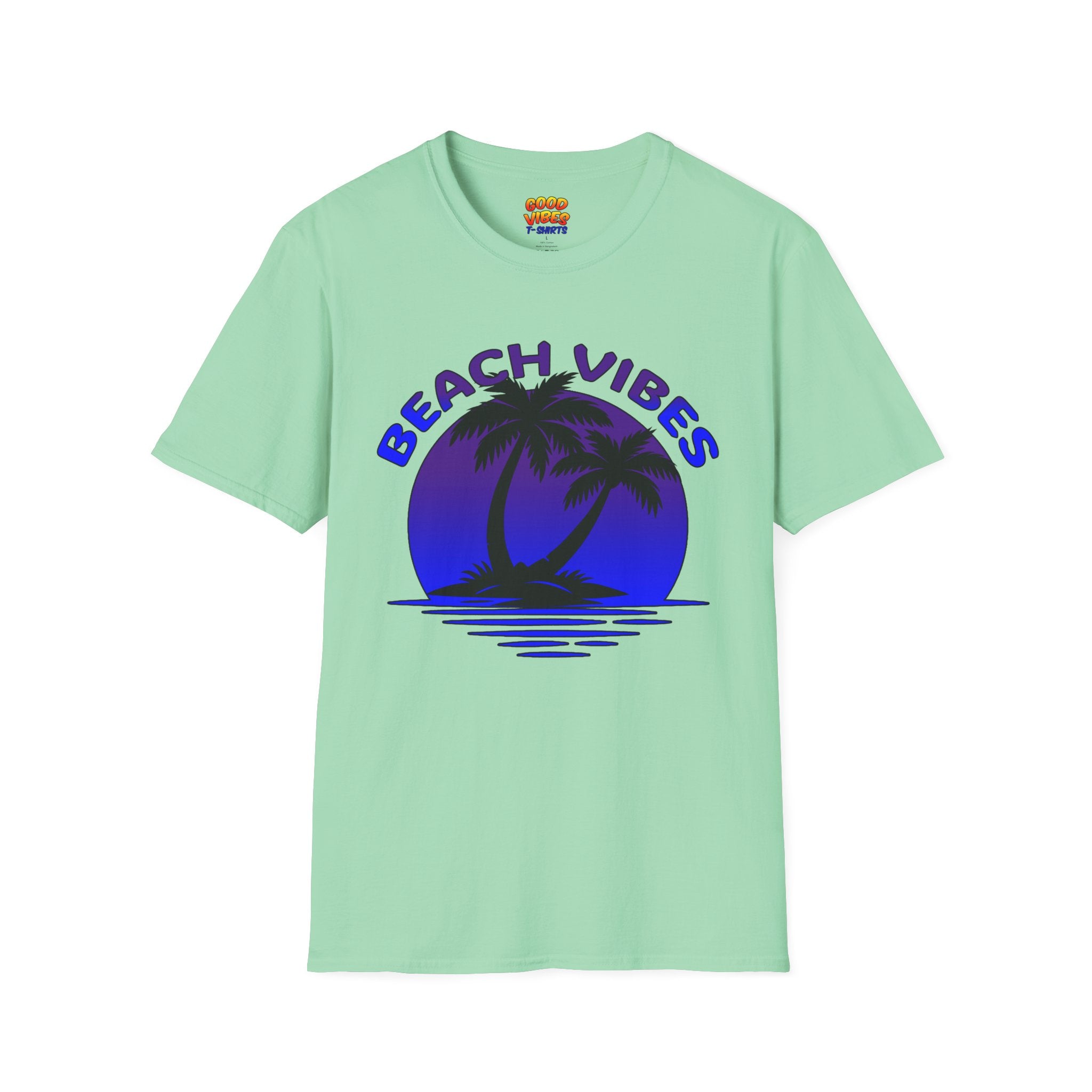 Beach Vibes T-Shirt — Retro Palm Sunset Graphic Tee