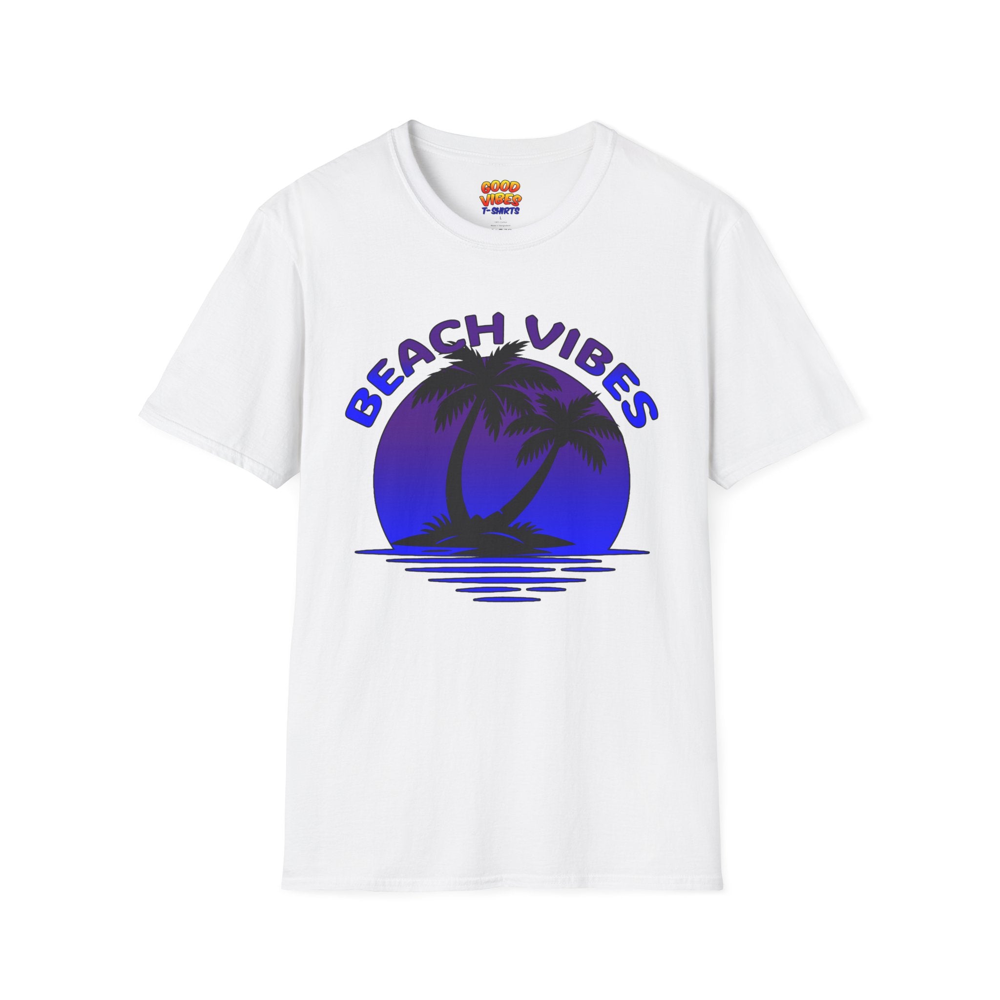 Beach Vibes T-Shirt — Retro Palm Sunset Graphic Tee