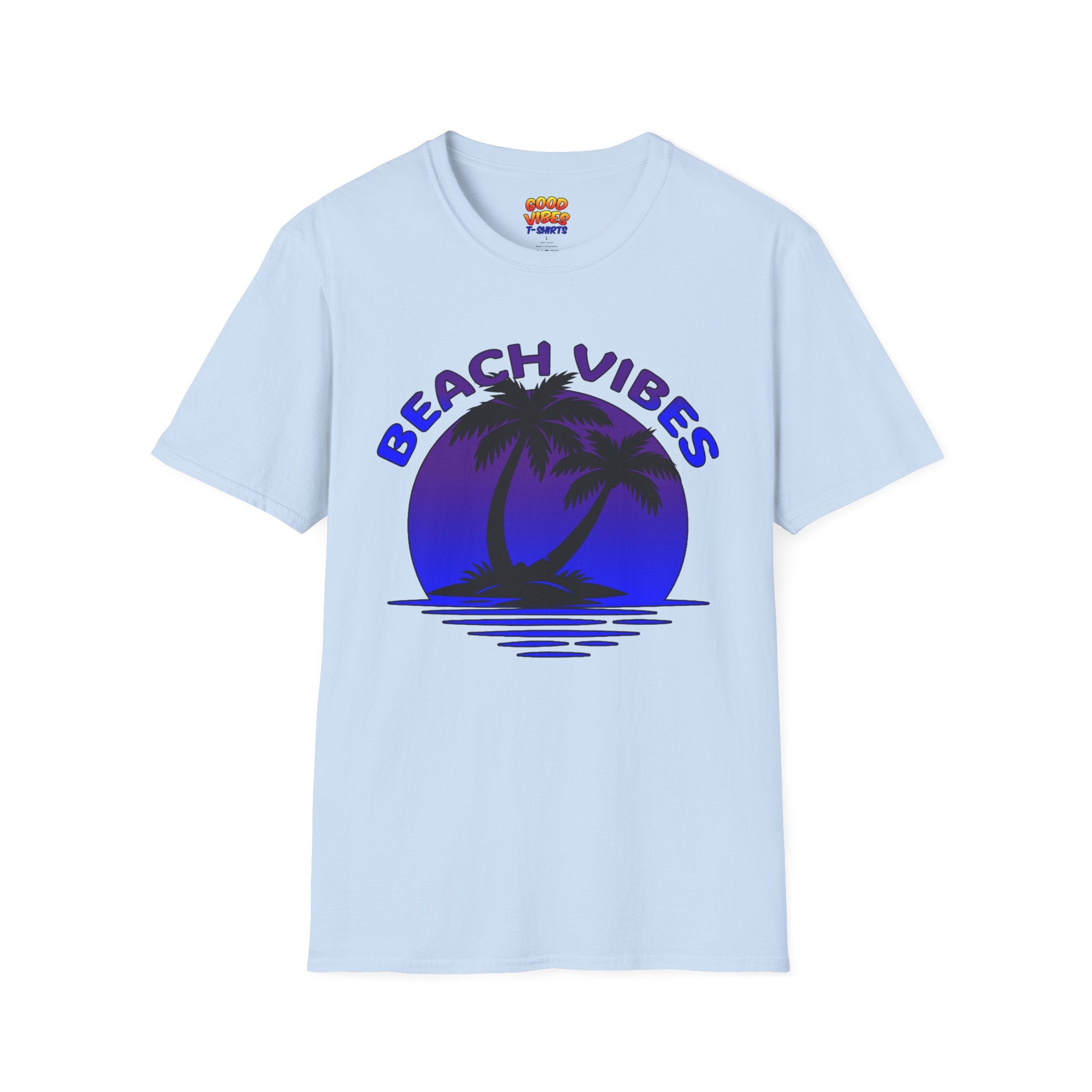 Beach Vibes T-Shirt — Retro Palm Sunset Graphic Tee
