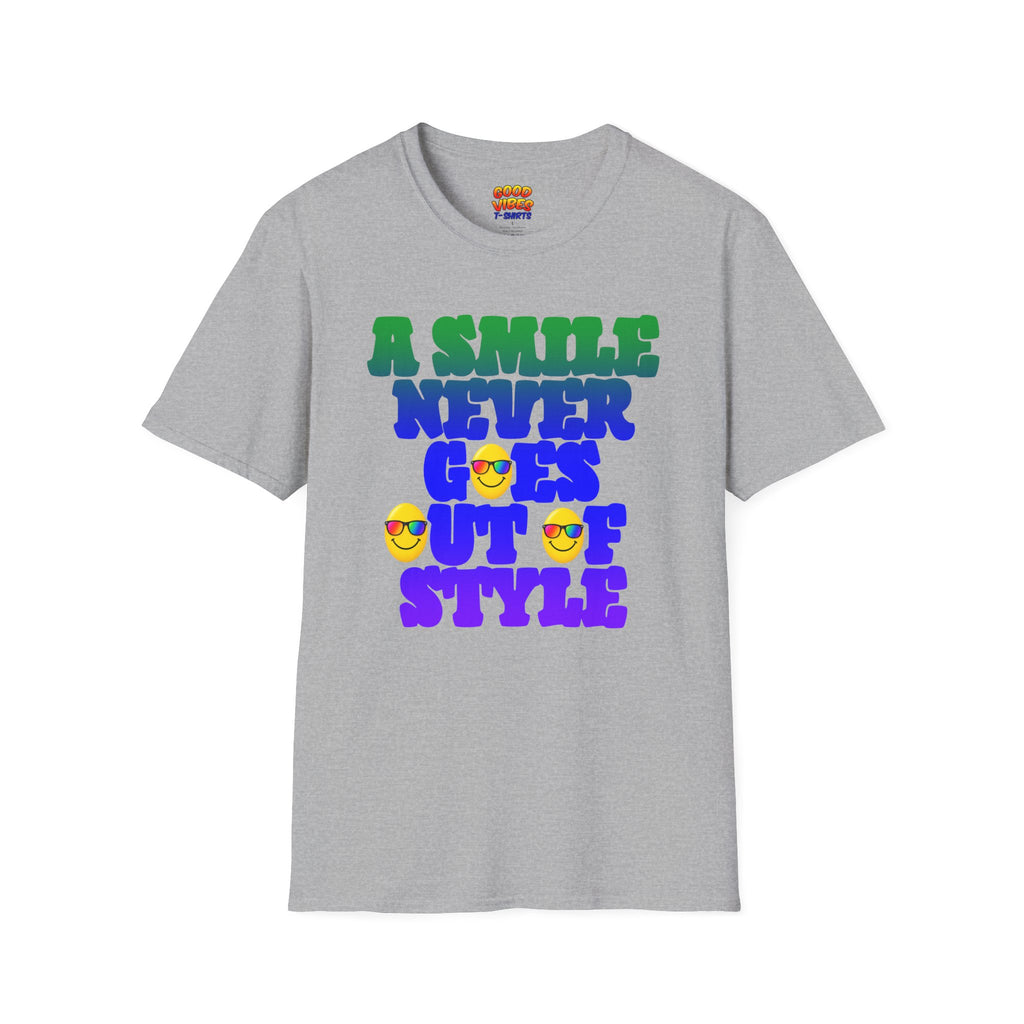 "A Smile Never Goes Out of Style" Retro Emoji Graphic Tee