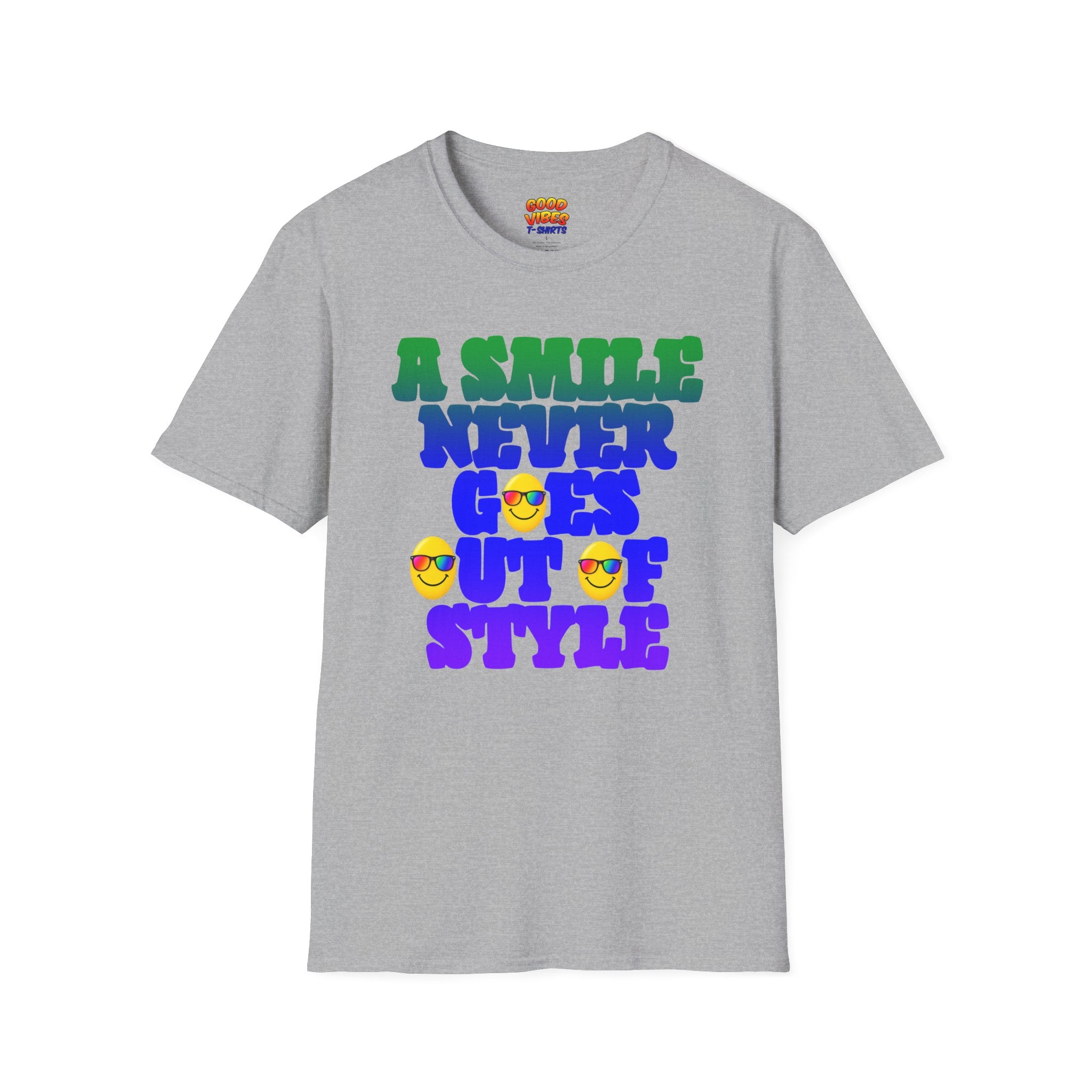 "A Smile Never Goes Out of Style" Retro Emoji Graphic Tee