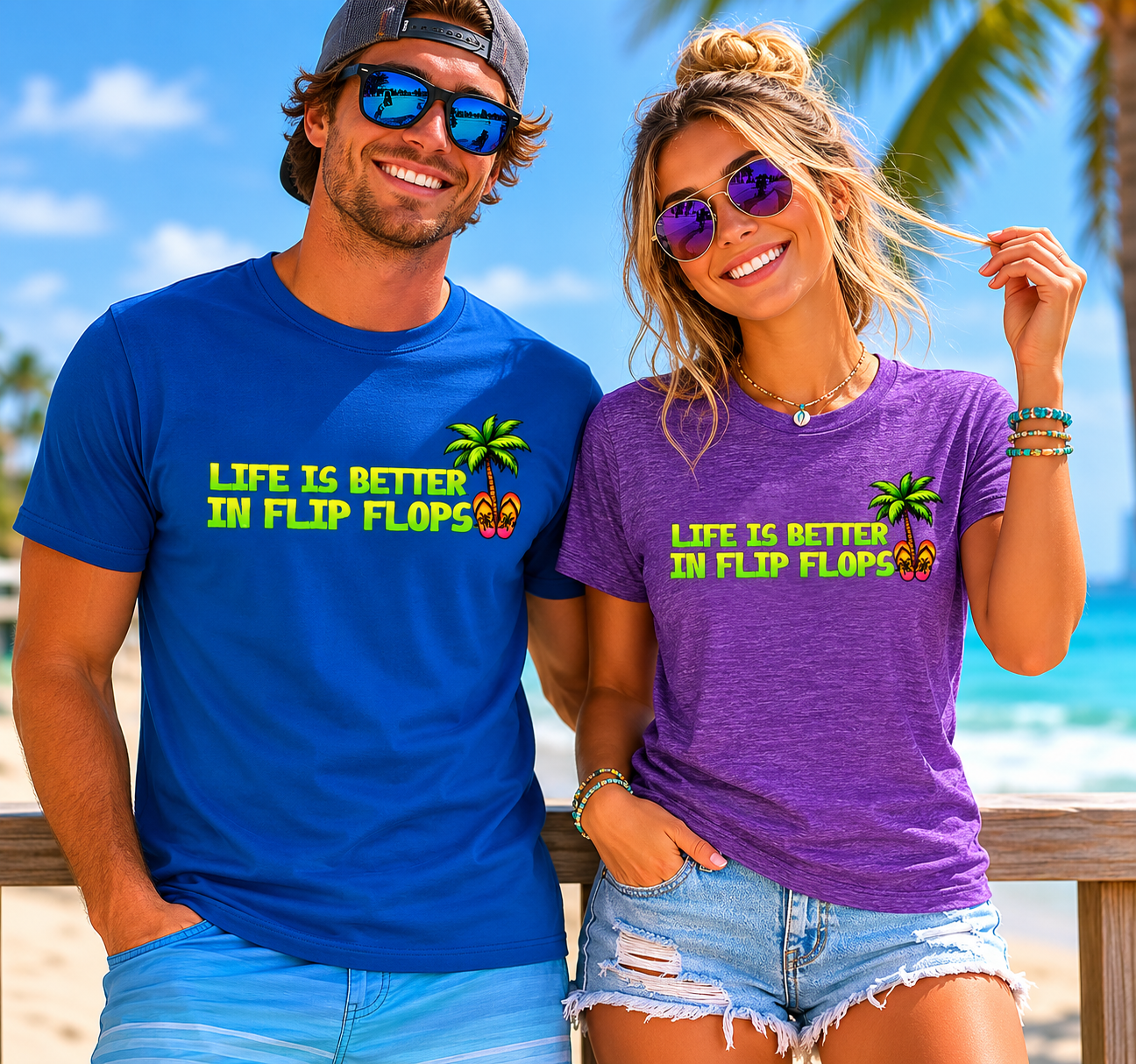 "Life Is Better In Flip Flops" Summer Beach Tee -- Flip Flops T-Shirt