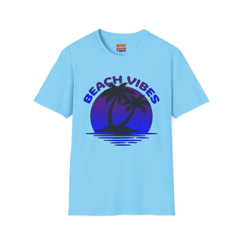 Beach Vibes T-Shirt — Retro Palm Sunset Graphic Tee