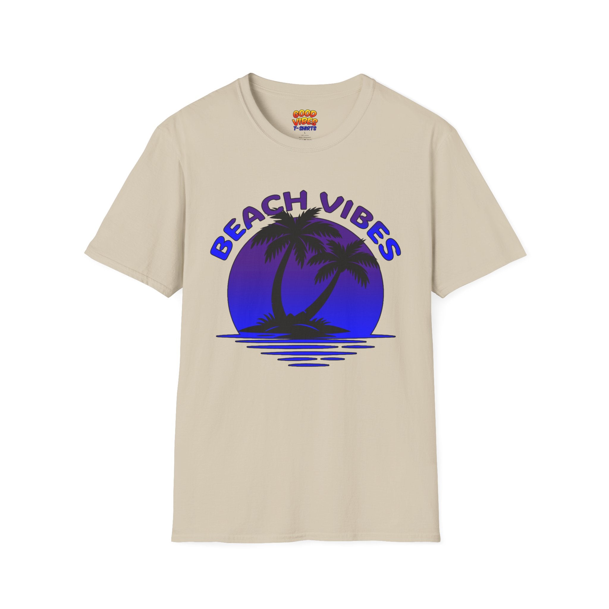 Beach Vibes T-Shirt — Retro Palm Sunset Graphic Tee