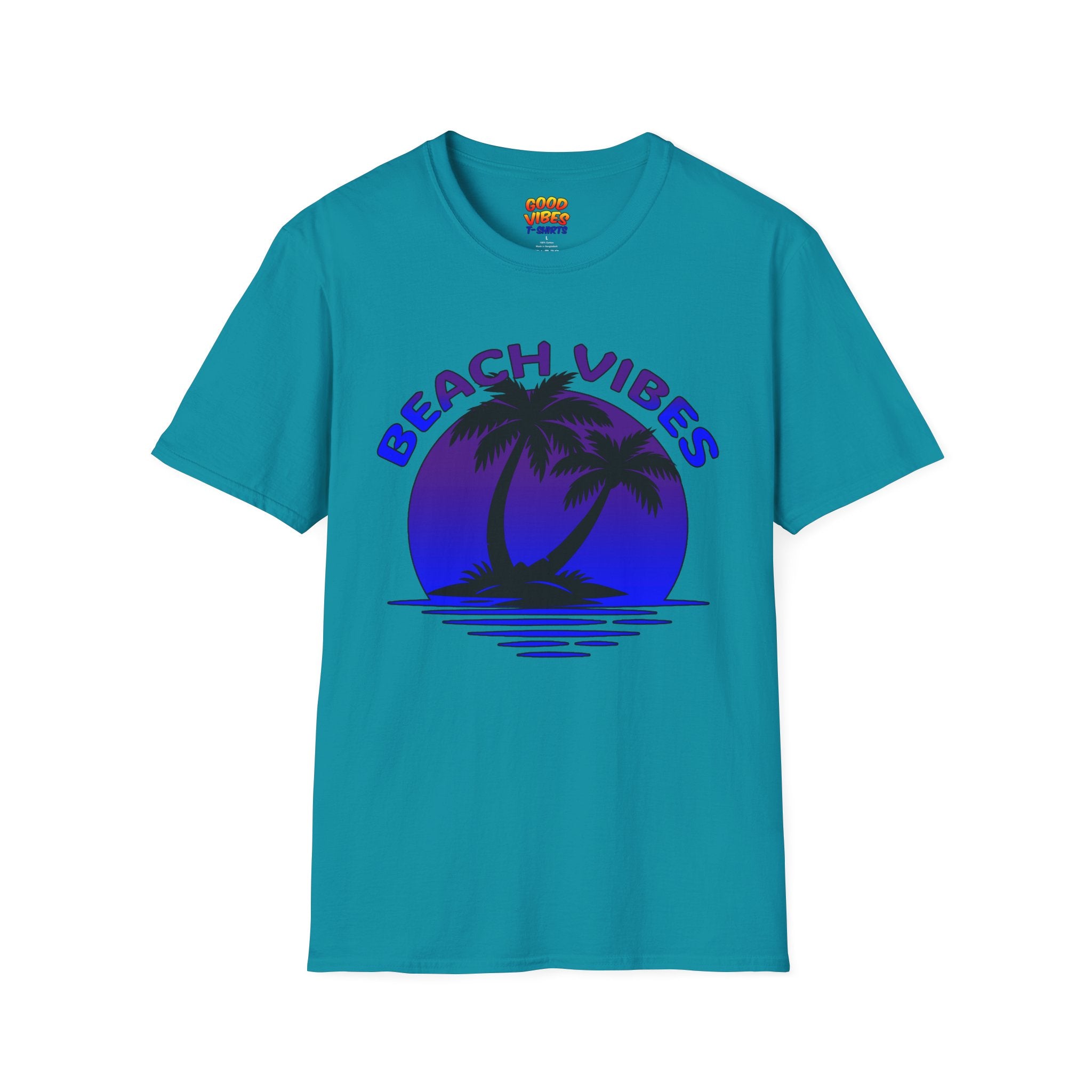 Beach Vibes T-Shirt — Retro Palm Sunset Graphic Tee
