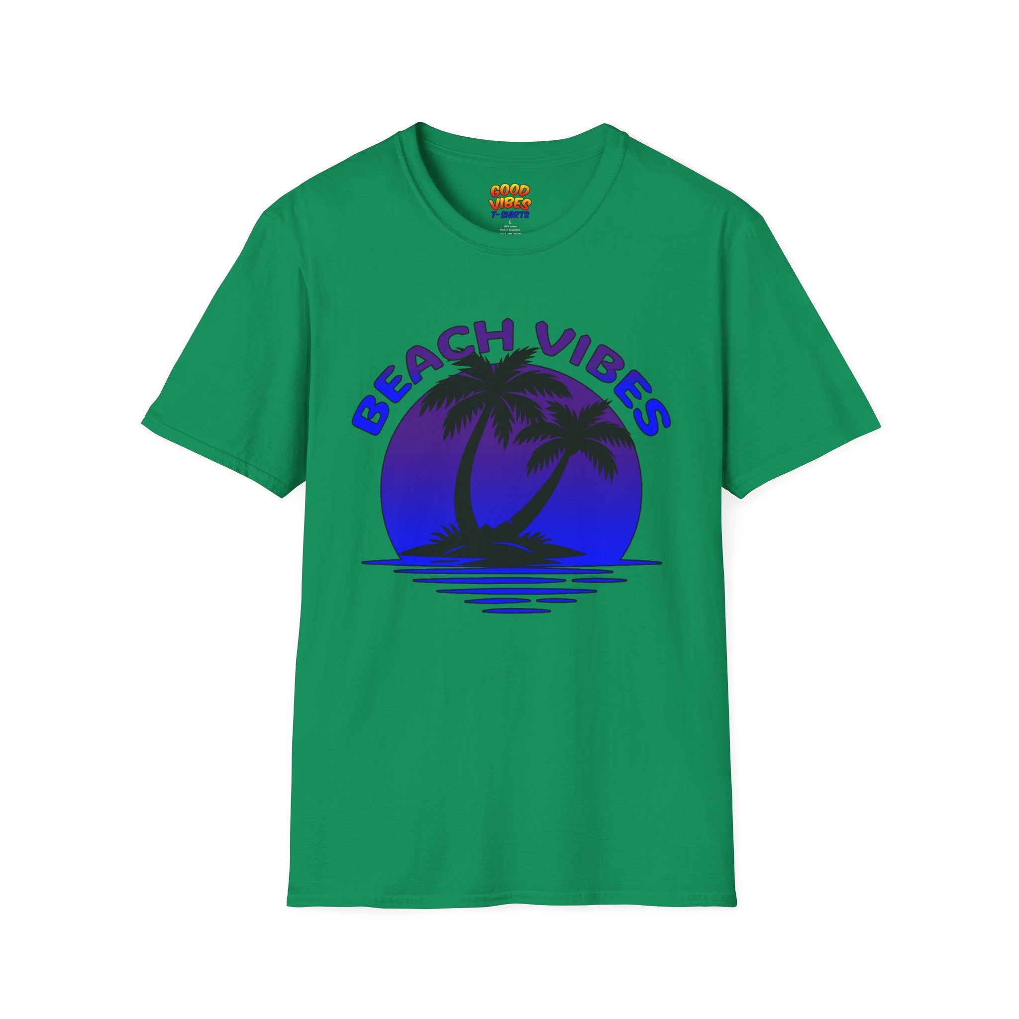 Beach Vibes T-Shirt — Retro Palm Sunset Graphic Tee