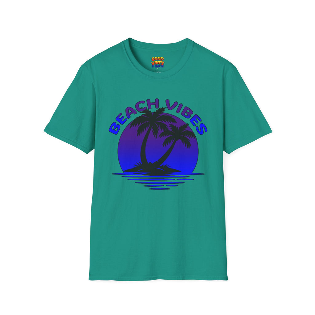 Beach Vibes T-Shirt — Retro Palm Sunset Graphic Tee