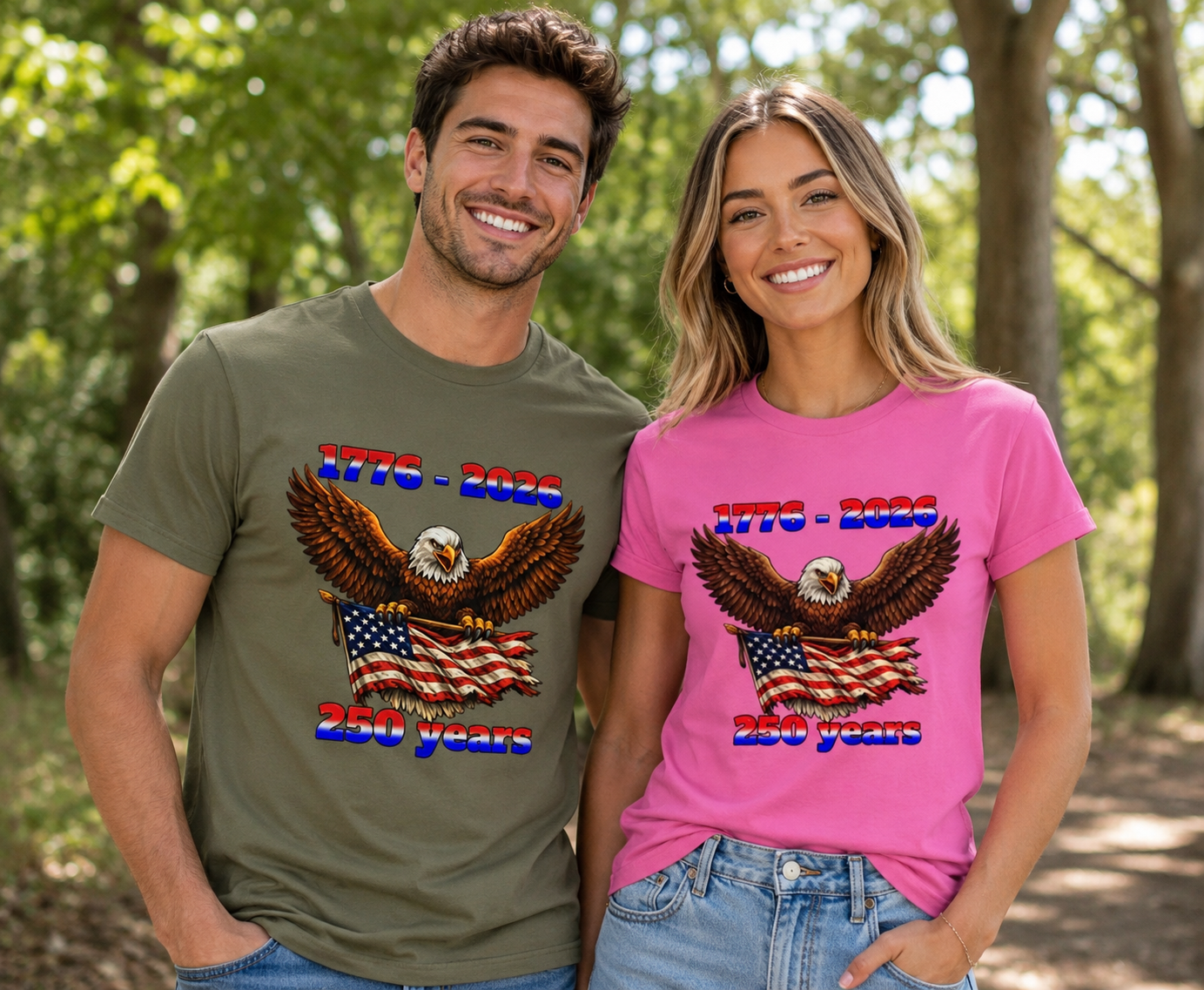 1776–2026 Eagle & Flag 250 Years Celebration T-Shirt