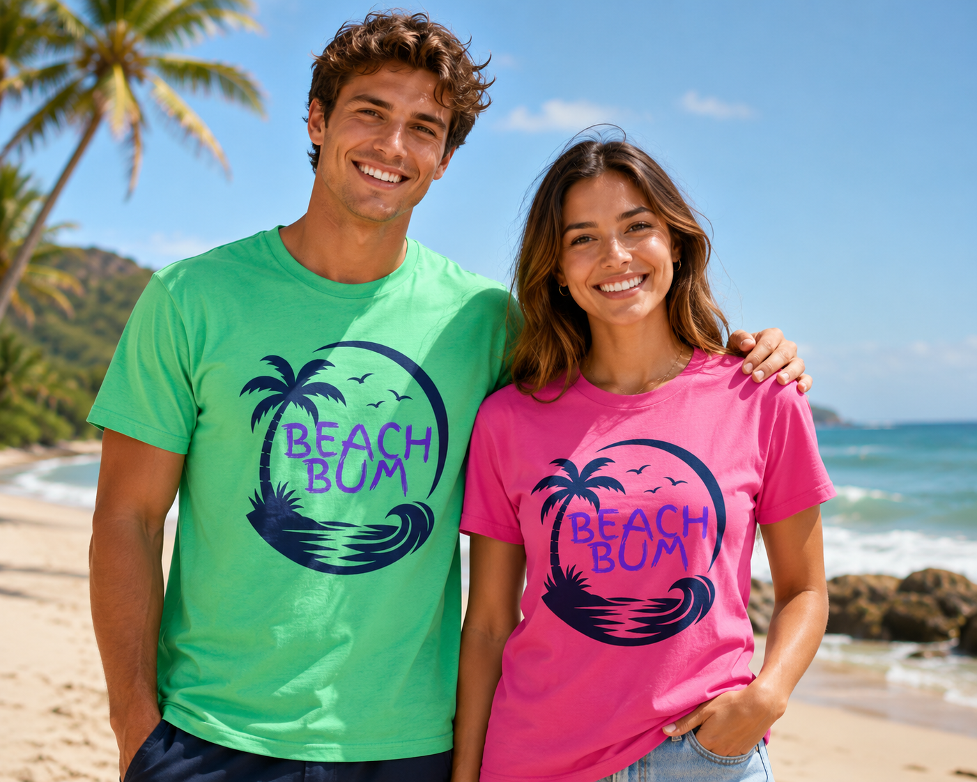Beach Bum T-Shirt — Palm Tree Surf Graphic Tee