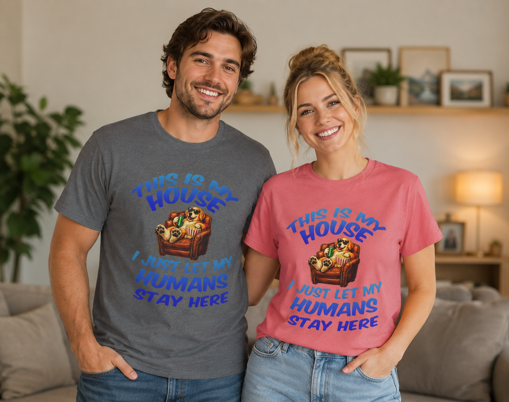 Funny Dog Tee - "This Is My House I Just Let My Humans Stay Here" Graphic T-Shirt