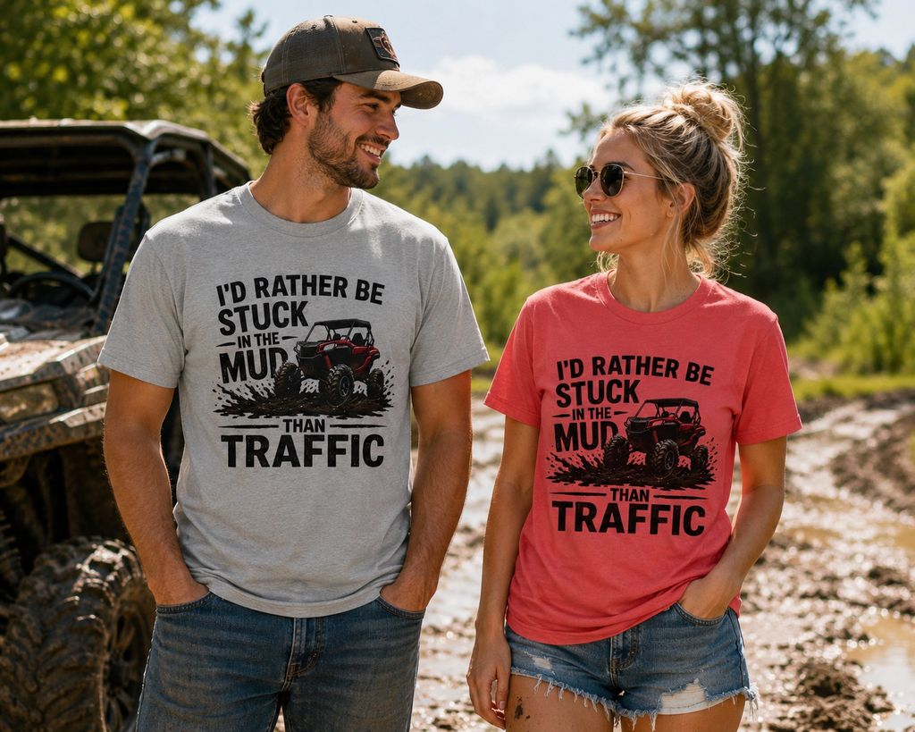 I'd Rather Be Stuck in the Mud Than Traffic T-Shirt — Off-Road Jeep Tee for Truck & 4x4 Enthusiasts